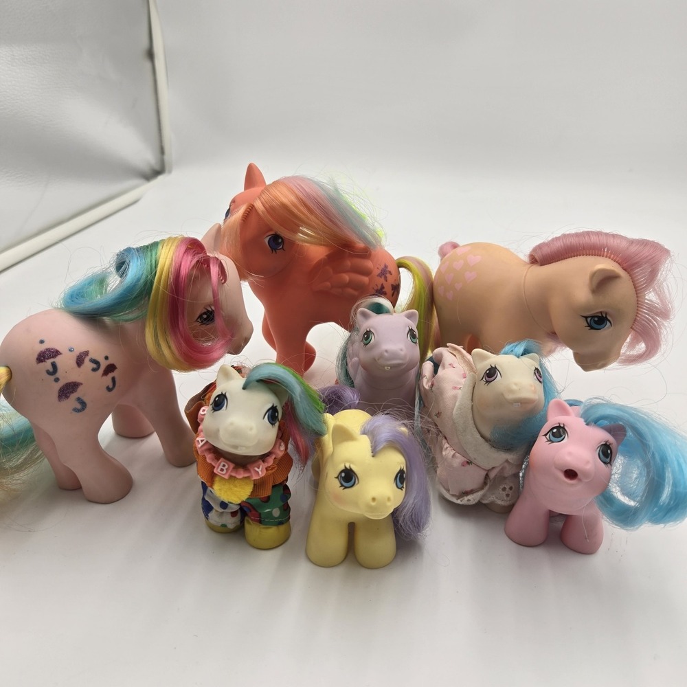 Vintage 1980s G1 MLP My Little Pony Lot 8 Hong Kong Excellent W Outfits Rare Htf